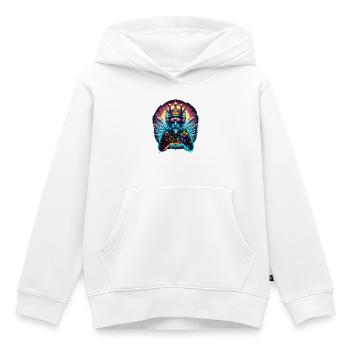 Gaming Throne – Spielkönig - Kinder Premium Organic Hoodie - Weiß - Vorne - AI Model Kid Female (0cm)