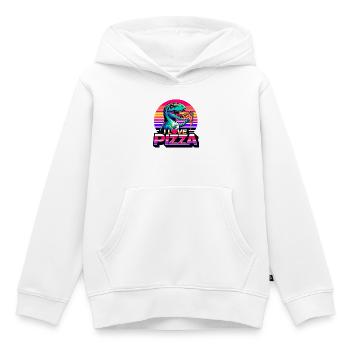 Dino Pizza Party I Love Pizza - Kinder Premium Organic Hoodie - Weiß - Vorne - AI Model Kid Female (0cm)