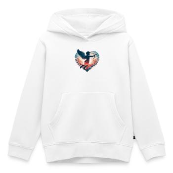 La Saint-Valentin Cupidon va droit au cœur - Sweat Premium à capuche enfant bio - blanc - Devant - AI Model Kid Female (0cm)