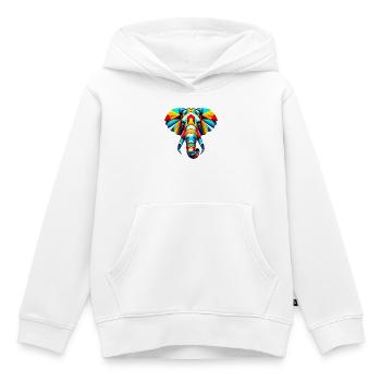 Elefant Pop Art - Kinder Premium Organic Hoodie - Weiß - Vorne - AI Model Kid Female (0cm)