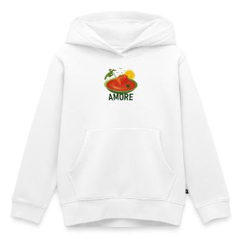 Tomate und Karotte kuscheln in der Tomatensuppe - Kinder Premium Organic Hoodie - Weiß - Vorne - AI Model Kid Female (0cm)