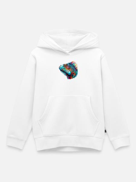 Leguan - Kinder Premium Organic Hoodie - Weiß