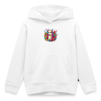 Alpaka - Kinder Premium Organic Hoodie - Weiß - Vorne - AI Model Kid Female (0cm)