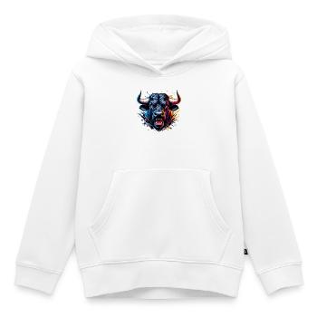 Stier - Kinder Premium Organic Hoodie - Weiß - Vorne - AI Model Kid Female (0cm)