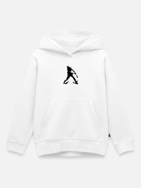 Lustiger Baseballspieler - Kinder Premium Organic Hoodie - Weiß