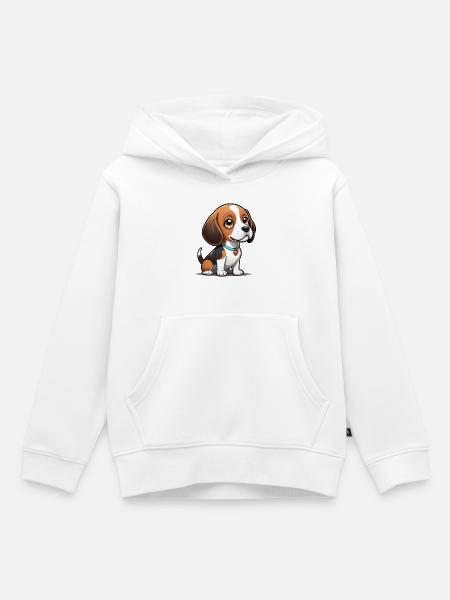 Beagle Heart Pup - Kinder Premium Organic Hoodie - Weiß