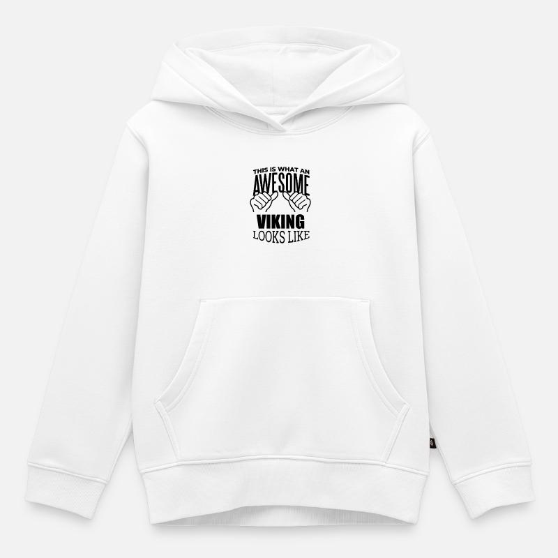 Viking - Sweat Premium à capuche enfant bio - blanc