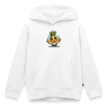 Ananas mit Guter Laune - Kinder Premium Organic Hoodie - Weiß - Vorne - AI Model Kid Female (0cm)