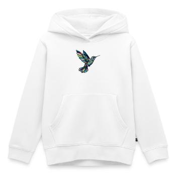 Colibri - Sweat Premium à capuche enfant bio - blanc - Devant - AI Model Kid Female (0cm)