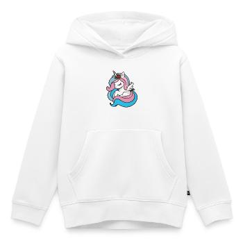 Pastell-Einhorn  - Kinder Premium Organic Hoodie - Weiß - Vorne - AI Model Kid Female (0cm)