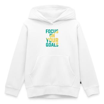 concentrez-vous sur vos objectifs Chemise - Sweat Premium à capuche enfant bio - blanc - Devant - AI Model Kid Female (0cm)