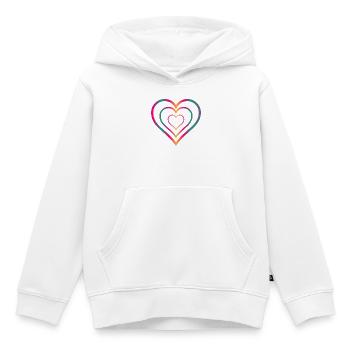 HERZ. PAAR. GERADE VERHEIRATET. Junggesellinnenabschied. VALENTINSTAG. - Kinder Premium Organic Hoodie - Weiß - Vorne - AI Model Kid Female (0cm)