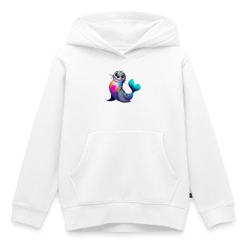 Siegel - Kinder Premium Organic Hoodie - Weiß - Vorne - AI Model Kid Female (0cm)