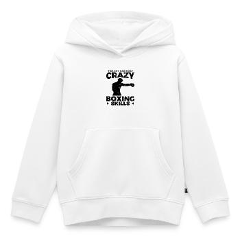 Boxer garçon - Sweat Premium à capuche enfant bio - blanc - Devant - AI Model Kid Female (0cm)