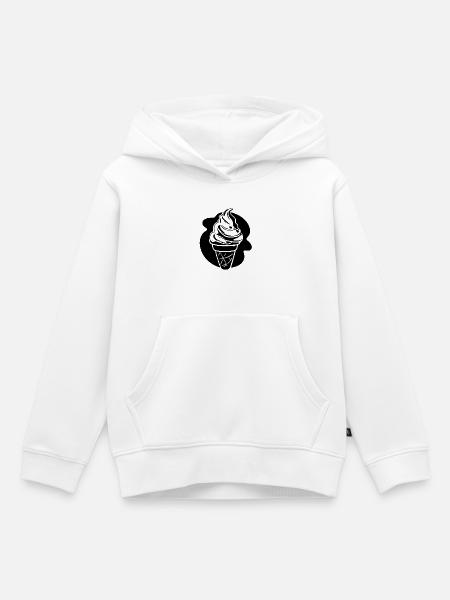 Eiscreme Skizze - Kinder Premium Organic Hoodie - Weiß
