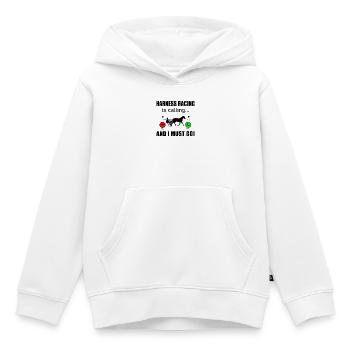 Trotting Racing Horse Trotting Racing IS-CALLING Horses - Kids Premium Organic Hoodie - white - Front - AI Model Kid Female (0cm)