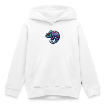 Caméléon - Sweat Premium à capuche enfant bio - blanc - Devant - AI Model Kid Female (0cm)
