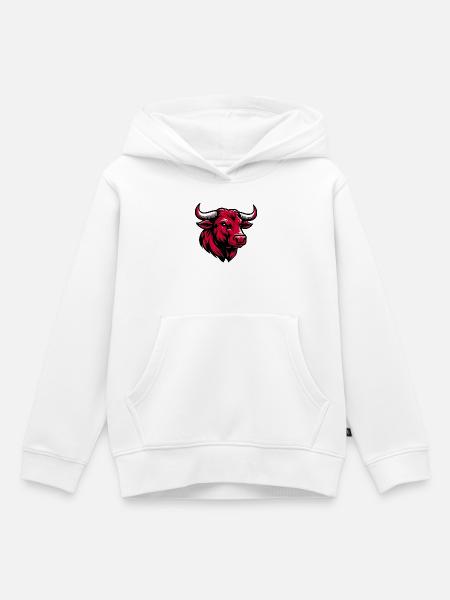 Stier - Kinder Premium Organic Hoodie - Weiß