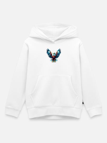 Polygonaler Adler - Kinder Premium Organic Hoodie - Weiß