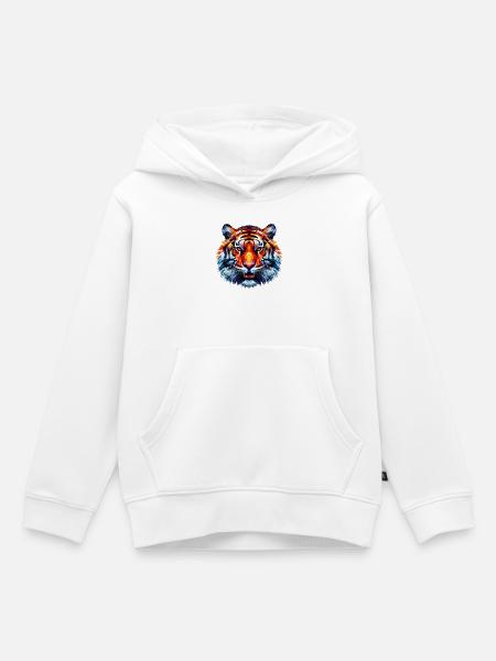 Polygonaler Tiger - Kinder Premium Organic Hoodie - Weiß
