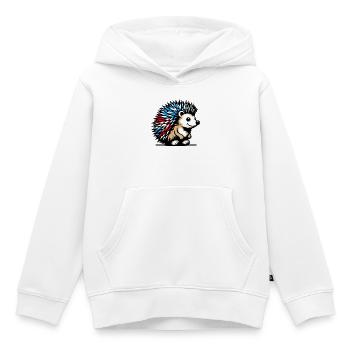 Hérisson - Sweat Premium à capuche enfant bio - blanc - Devant - AI Model Kid Female (0cm)