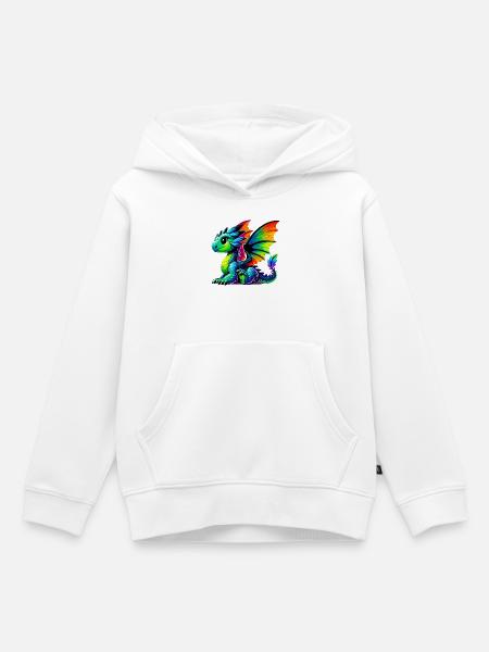 Drache - Kinder Premium Organic Hoodie - Weiß