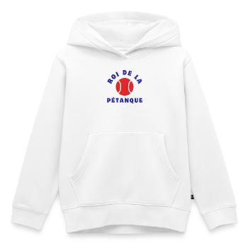 King of Pétanque - Kids Premium Organic Hoodie - white - Front - AI Model Kid Female (0cm)