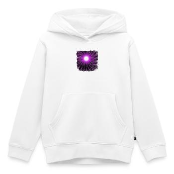 Supernova violet with frayed edge - Kids Premium Organic Hoodie - white - Front - AI Model Kid Female (0cm)