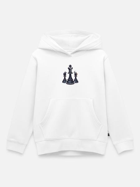 Schachfiguren Grafik - Kinder Premium Organic Hoodie - Weiß