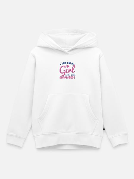 Mädchen und Programmiererin - Kinder Premium Organic Hoodie - Weiß