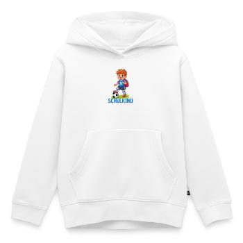 Schulkind Fußball Einschulung Geschenk - Kinder Premium Organic Hoodie - Weiß - Vorne - AI Model Kid Female (0cm)