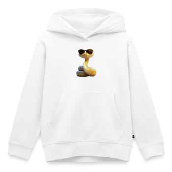 Serpent Python Cobra Mamba Serpent à sonnettes Serpent - Sweat Premium à capuche enfant bio - blanc - Devant - AI Model Kid Female (0cm)