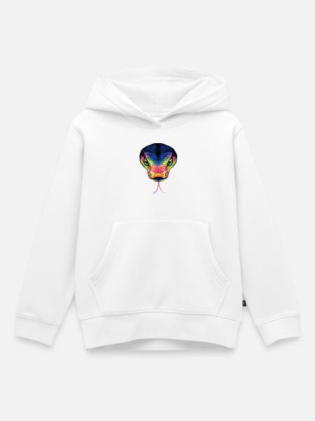 Schlange Python Kobra Mamba Klapperschlange Snake - Kinder Premium Organic Hoodie - Weiß