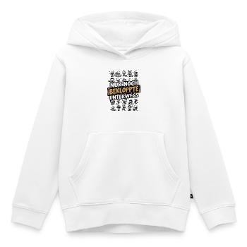 Nur noch Bekloppte unterwegs Humor Sarkasmus Spaß - Kinder Premium Organic Hoodie - Weiß - Vorne - AI Model Kid Female (0cm)