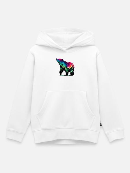 Bär - Kinder Premium Organic Hoodie - Weiß