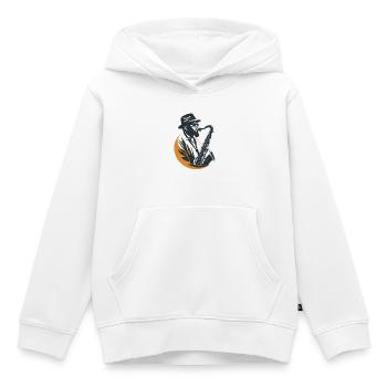 Graphisme Saxophoniste - Sweat Premium à capuche enfant bio - blanc - Devant - AI Model Kid Female (0cm)