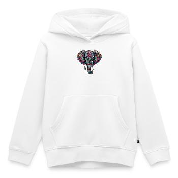 Éléphant - Sweat Premium à capuche enfant bio - blanc - Devant - AI Model Kid Female (0cm)