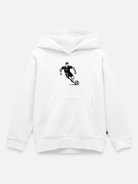 Fußballjunge - Kinder Premium Organic Hoodie - Weiß