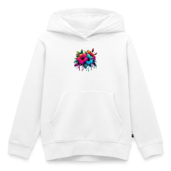 Hibiskusblüten - Kinder Premium Organic Hoodie - Weiß - Vorne - AI Model Kid Female (0cm)
