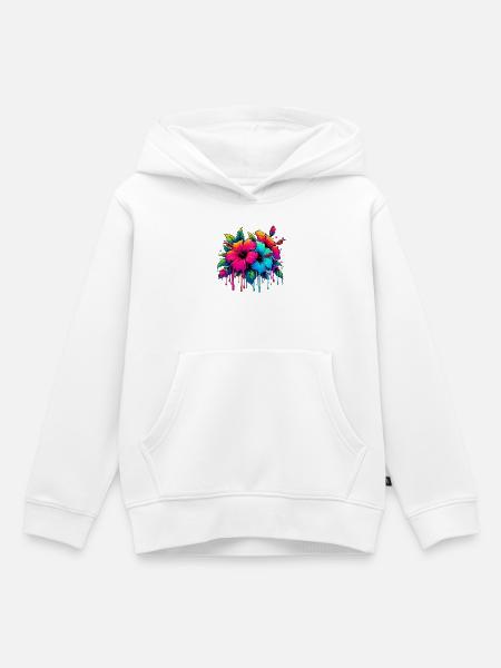 Hibiskusblüten - Kinder Premium Organic Hoodie - Weiß