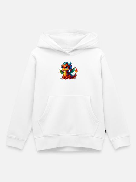 Drache - Kinder Premium Organic Hoodie - Weiß