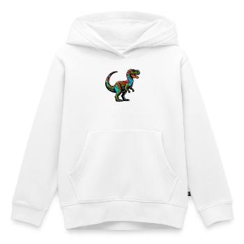 Dinosaur - Kids Premium Organic Hoodie - white - Front - AI Model Kid Female (0cm)
