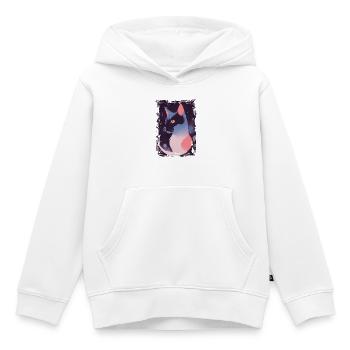 Mystic Cat - Kids Premium Organic Hoodie - white - Front - AI Model Kid Female (0cm)
