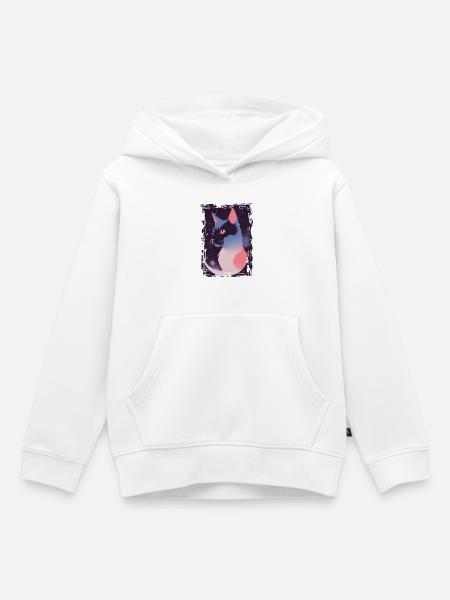 Mystische Katze - Kinder Premium Organic Hoodie - Weiß