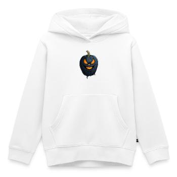 Tête de citrouille sombre et effrayante - Sweat Premium à capuche enfant bio - blanc - Devant - AI Model Kid Female (0cm)