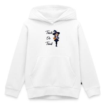 Trick or treat - Kids Premium Organic Hoodie - white - Front - AI Model Kid Female (0cm)
