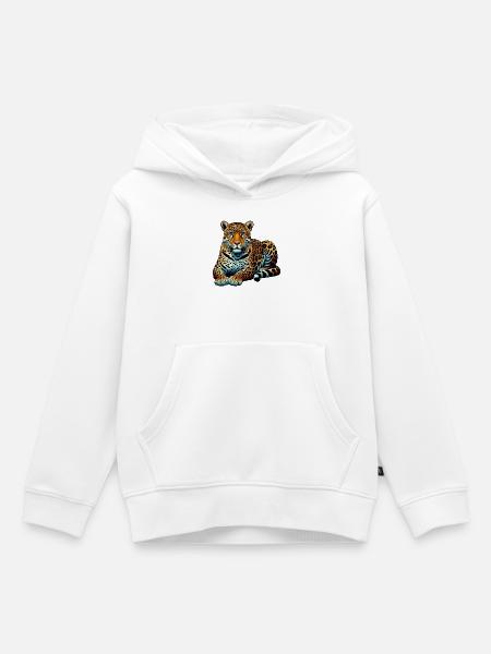 Leopard - Kinder Premium Organic Hoodie - Weiß