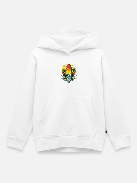 Surfen Porträt - Kinder Premium Organic Hoodie - Weiß