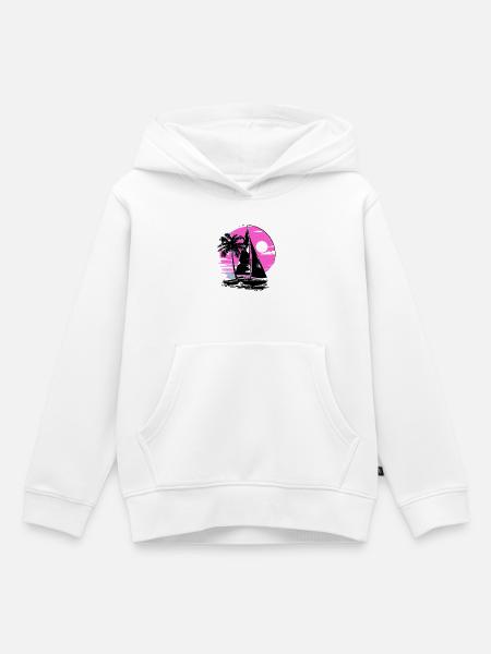 Cartoon Segeln - Kinder Premium Organic Hoodie - Weiß