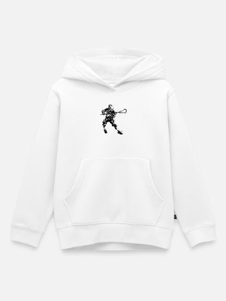 Lacrossespieler - Kinder Premium Organic Hoodie - Weiß
